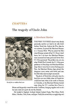 Page from a personal history hardcover book bound in cloth with gold foil stamped lettering. Page from a personal history hardcover book bound in cloth with gold foil stamped lettering.